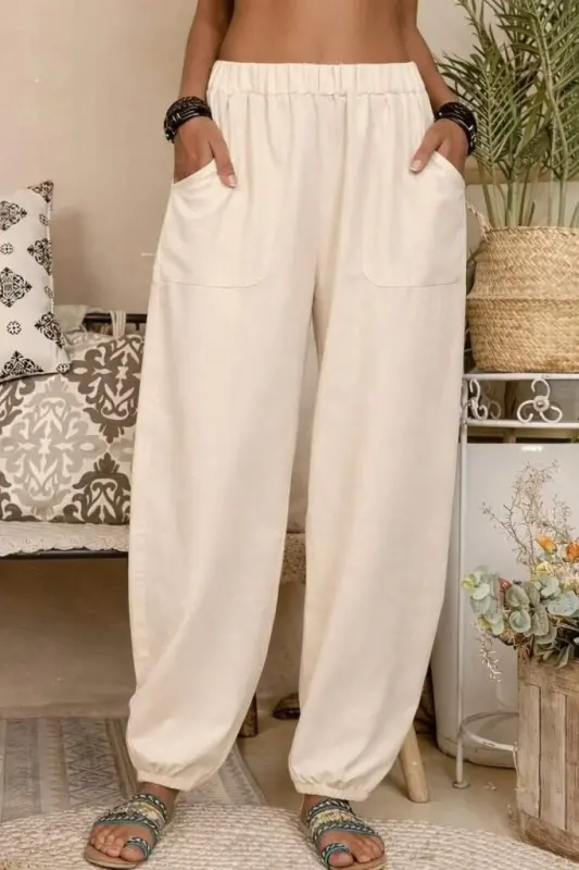 Kadın Yüksek Bel Cep Detaylı Pantolon - 1