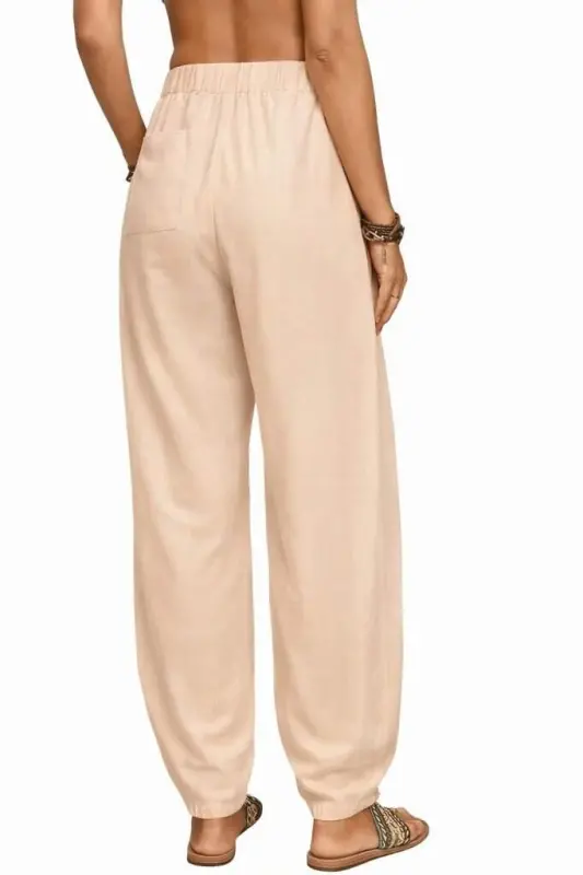 Kadın Yüksek Bel Cep Detaylı Pantolon - 3