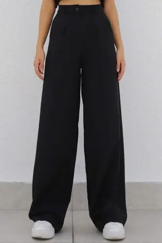 Kadın Yüksek Bel Cepli Ithal Krep Pantolon - 8