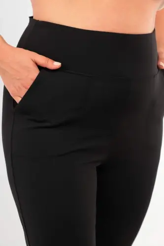 Kadın Yüksek Bel Jogger Eşofman Altı Siyah Joggers - 3
