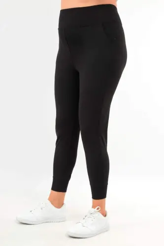 Kadın Yüksek Bel Jogger Eşofman Altı Siyah Joggers - 6