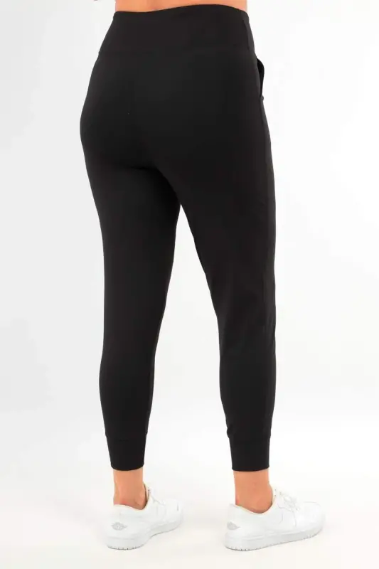Kadın Yüksek Bel Jogger Eşofman Altı Siyah Joggers - 7