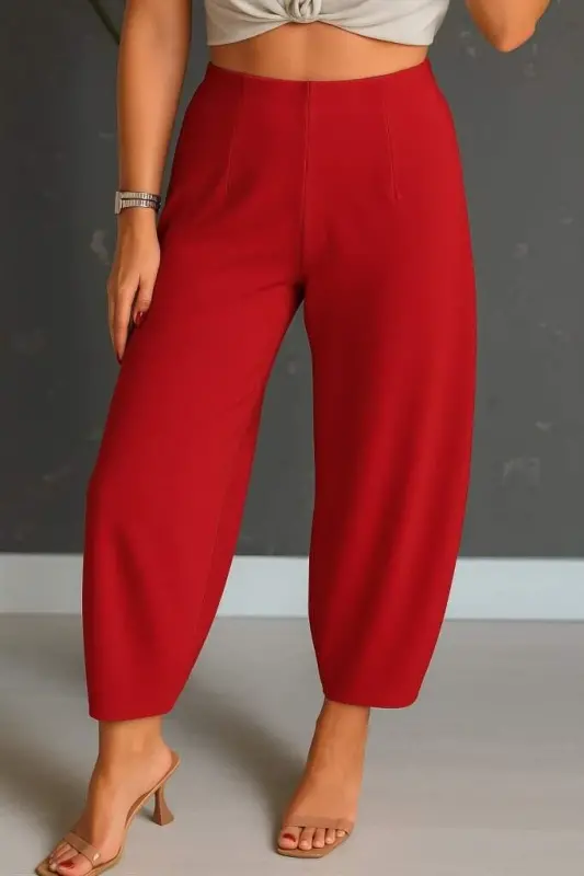 Kadın Yüksek Bel Krep Pantolon - 3