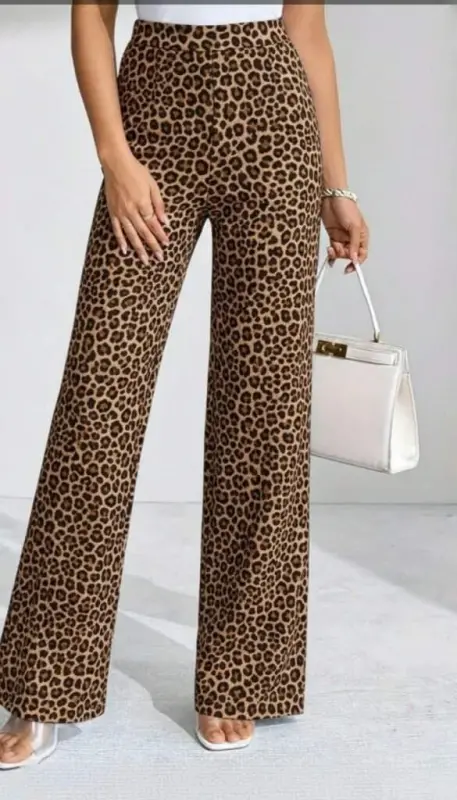 Kadın Yüksek Bel Paçaya Doğru Geniş Dalgıç Pantolon - 3