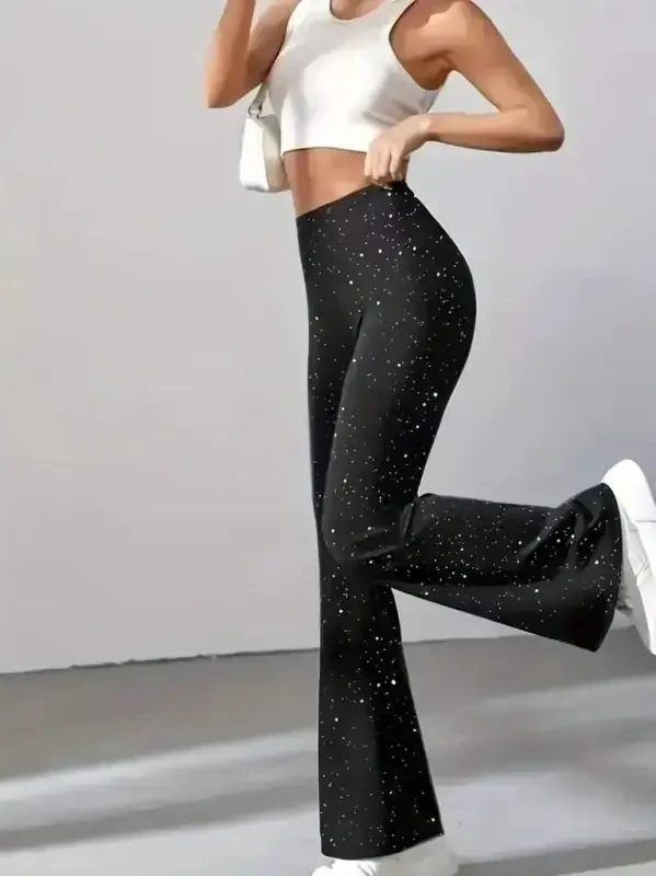 Kadın Yüksek Bel Taşlı Dalgıç Tayt - 3