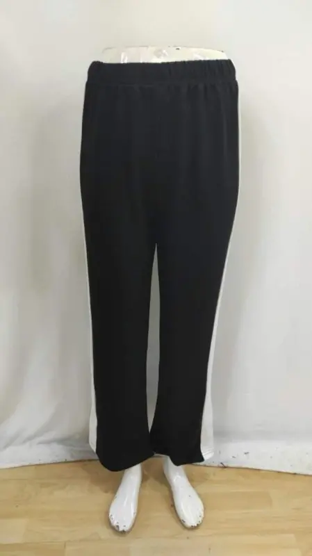 Kadın Yüksek Bel Yan şerit Detaylı Yırtmaçlı Viskon Iki Iplik Pantolon - 6