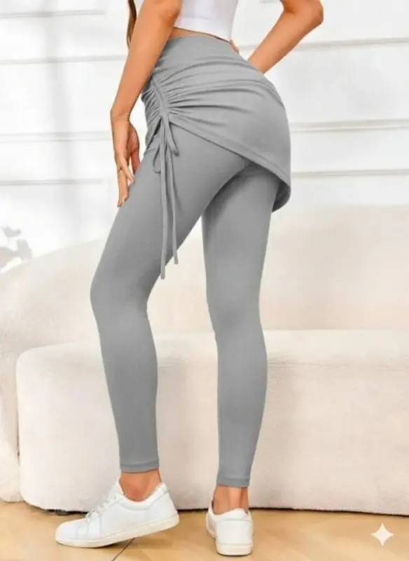 Kadın Yüksek Bel Yandan Büzgülü Alttan Uzun Kaşkorse Tayt Etek - 2