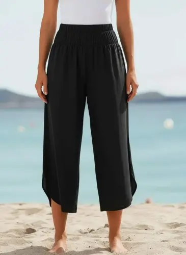 Kadın Yüksek Bel Yandan Yırtmaç Detaylı Aerobin Pantolon - 3