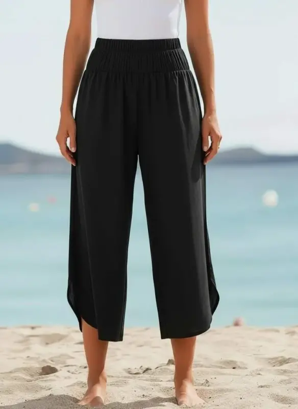 Kadın Yüksek Bel Yandan Yırtmaç Detaylı Aerobin Pantolon - 3