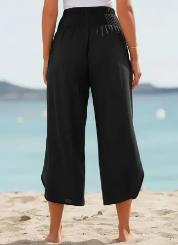 Kadın Yüksek Bel Yandan Yırtmaç Detaylı Aerobin Pantolon - 4