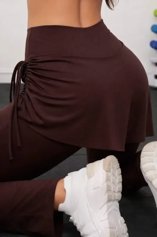 Kadın Yüksek Belli Yandan Büzgülü Paçaya Doğru Geniş Dalgıç Tayt - 3