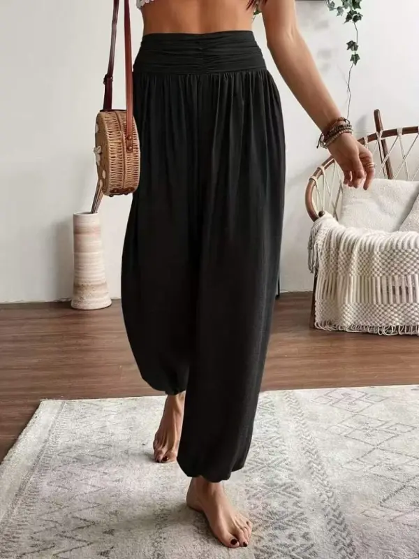 Kadın Yüksel Bel Yoğun Büzgü Detaylı Aerobin Pantolon - 3