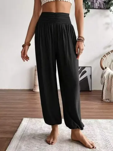 Kadın Yüksel Bel Yoğun Büzgü Detaylı Aerobin Pantolon - 5