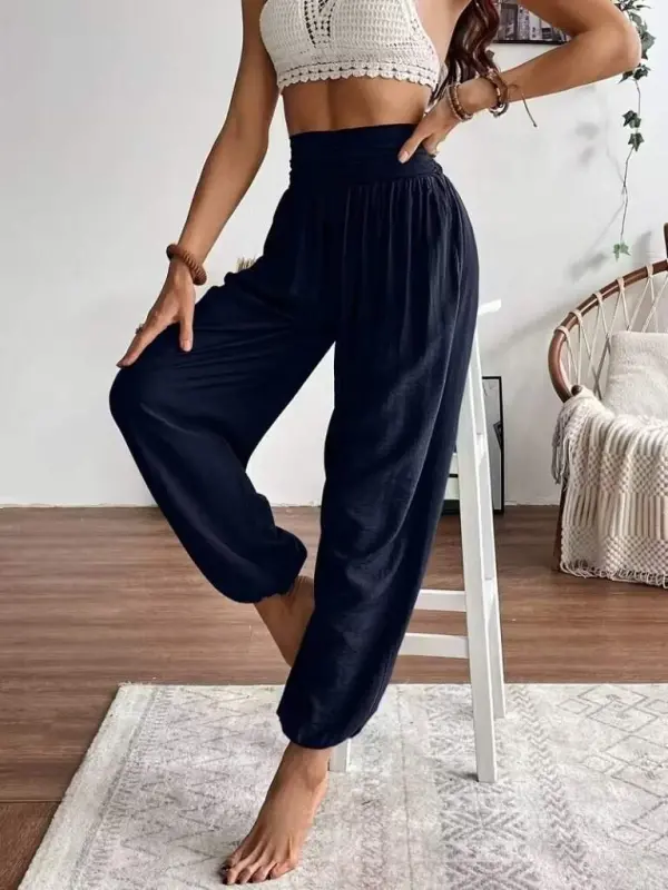 Kadın Yüksel Bel Yoğun Büzgü Detaylı Aerobin Pantolon - 1