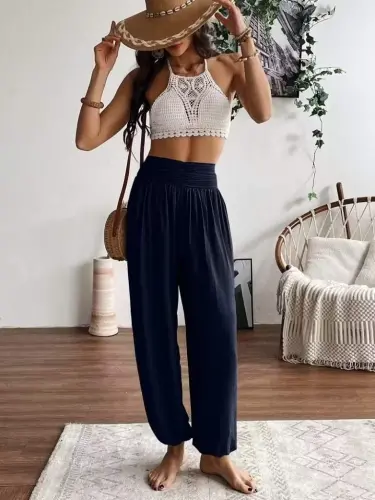 Kadın Yüksel Bel Yoğun Büzgü Detaylı Aerobin Pantolon - 4