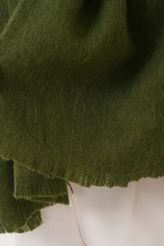 Kadın Yumuşak Dokulu Düz Atkı-Haki - 8