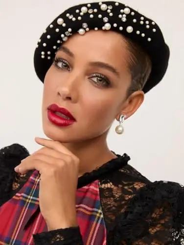 Women Wool Beret Hat, Classic French Style Artist Hat, Solid Color Chic Winter Warm Cap for Girls - 4