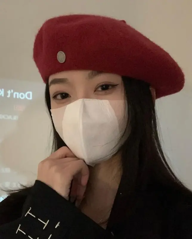 Women Wool Beret Hat Classic French Wool Hat Artist Beret Cap Winter Solid Color French Beanie Cap Hat Vintage Berets - 2