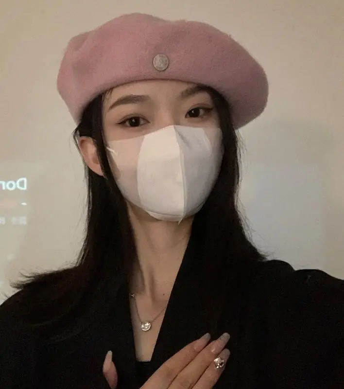 Women Wool Beret Hat Classic French Wool Hat Artist Beret Cap Winter Solid Color French Beanie Cap Hat Vintage Berets - 4