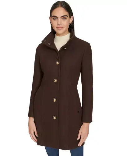Womens Walker Coat-Chocolate Melange - 1