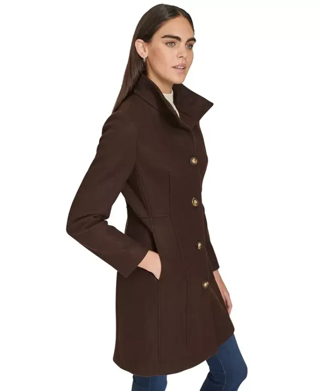 Womens Walker Coat-Chocolate Melange - 2