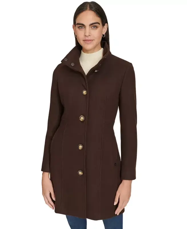 Women's Walker Coat, Created for Modazone - Chocolate Melange - 1