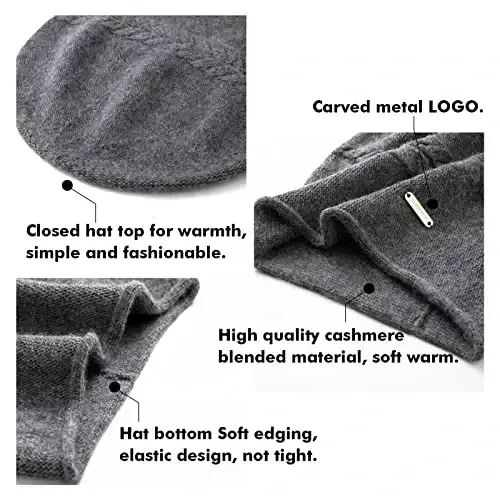 QUEENFUR Knit Slouchy Beanie Hats for Women CasModazoneere Ski Cap Knitted Wool Soft Warm Winter Hat - 6