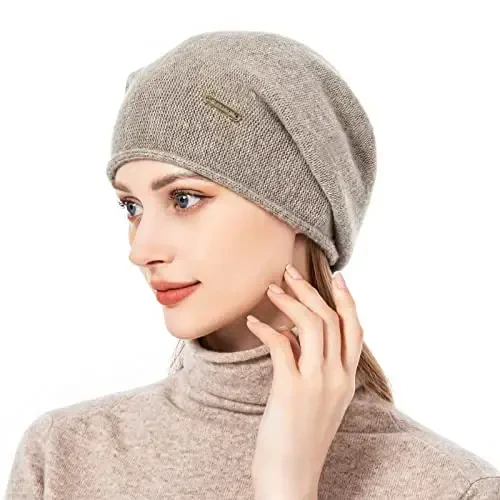 QUEENFUR Knit Slouchy Beanie Hats for Women CasModazoneere Ski Cap Knitted Wool Soft Warm Winter Hat - 4
