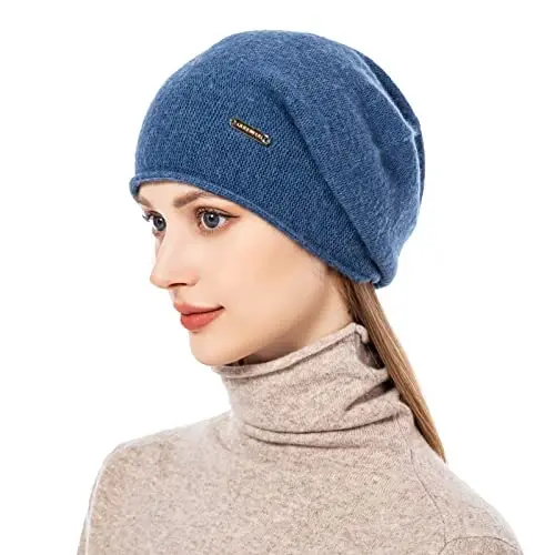 QUEENFUR Knit Slouchy Beanie Hats for Women CasModazoneere Ski Cap Knitted Wool Soft Warm Winter Hat - QUEENFUR (1)