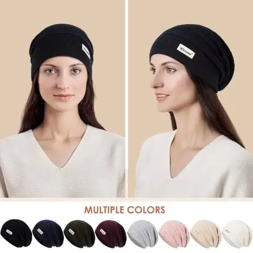 60% CasModazoneere Slouchy Beanie for Women, Knit Beanie Hat for Winter and Fall, Soft Warm Wool Slouch Winter Hats for Ladies - 7
