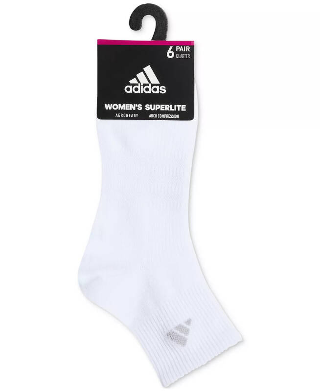 Women's 6-Pk. Superlite 3.0 Quarter Socks - Black/White - 2