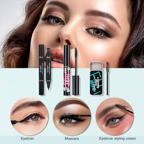 Kadınlar için All in One Makyaj Seti. Tam Set; Paleti, Fondöten ve Yüz Astarı, Makyaj Fırçası, Makyaj Süngeri, Kaş Sabunu, Kanatlı Eyeliner Damgası, 20 Renkli Göz Farı Seti içeriyor. Kadınlar, Kızlar ve Gençler için Hediye Seti. - 6