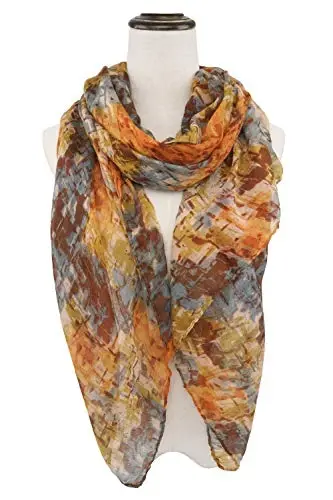 YOUR SMILE Ladies/Women's Lightweight Floral Print/Solid Color mixture Shawl Scarf For Spring Summer season - 2