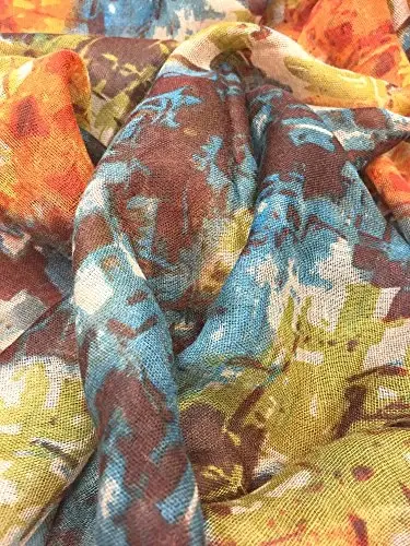 YOUR SMILE Ladies/Women's Lightweight Floral Print/Solid Color mixture Shawl Scarf For Spring Summer season - 6