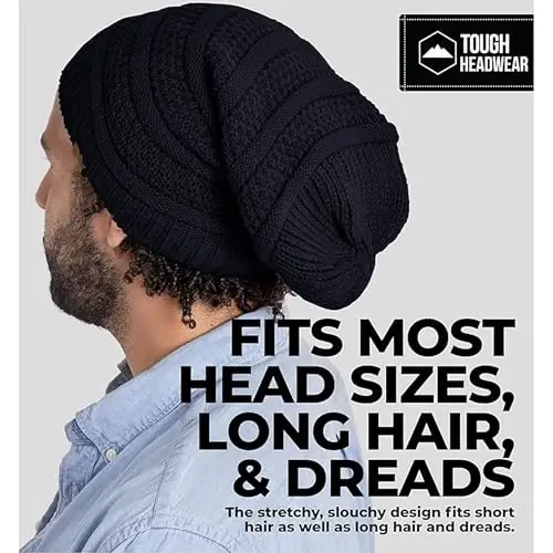 Tough Headwear Ribbed Beanie Hat - Four-Way Stretch Beanie for Women & Men - Lightweight, Soft Acrylic Knit Winter Hat - 5