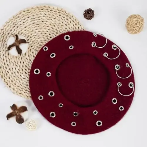Beret Hats for Woman Women's British Style Beret Hat for Four Seasons Personality Style Punk Beret Hats for Ladies - 3