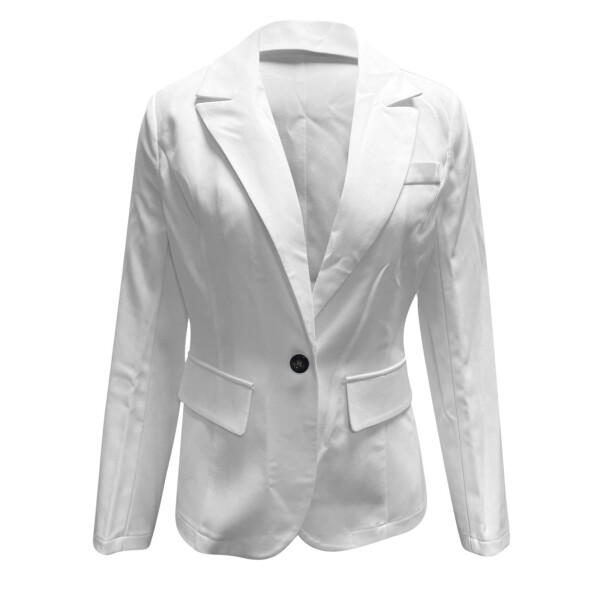 kpmatpey Blazer Jackets for Women Button up Lapel Collared Long Sleeve Solid Color Business Casual Work Office Coats- - 4