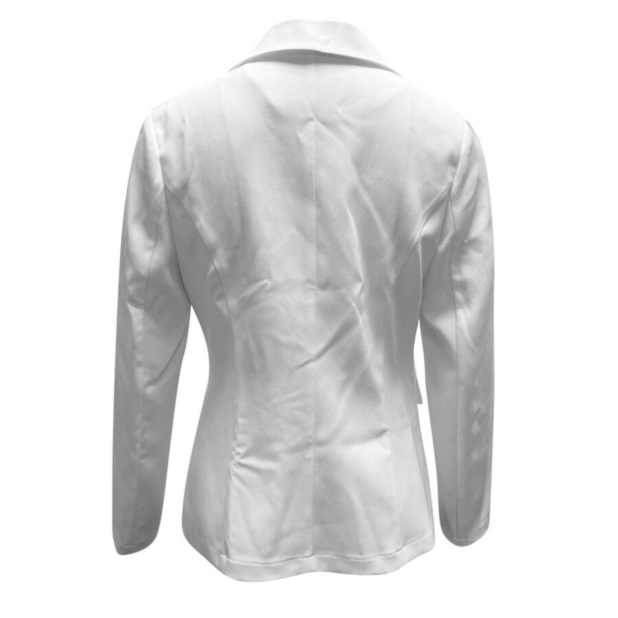 kpmatpey Blazer Jackets for Women Button up Lapel Collared Long Sleeve Solid Color Business Casual Work Office Coats- - 5