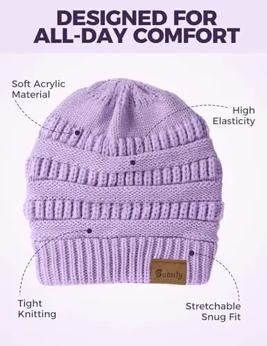 Slouchy Beanies for Women Cable Knit Winter Hats Ladies Gifts Chunky Skull Cap Thick Warm Stocking Caps for Cold Weather - 6