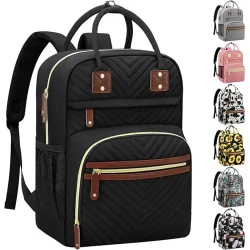 Diaper Bag Backpack for Women Large Capacity with Insulated Pockets Multifunctional Diaper Bags For Baby Girl Boy Waterproof Baby Bags For Mama Maternity Travel Bag Black - MODAZONE