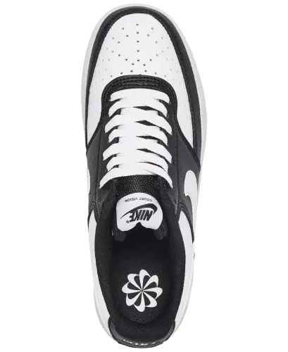 Women's Court Vision Low Next Nature Casual Sneakers from Finish Line - Black/White - 5