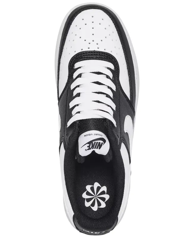 Women's Court Vision Low Next Nature Casual Sneakers from Finish Line - Black/White - 5