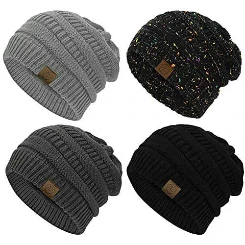Durio Beanie Hats for Women - Slouchy Beanies Unisex Warm Winter Caps Soft Breathable & Cozy Stretchy Knitted Cuffed Cap - 1