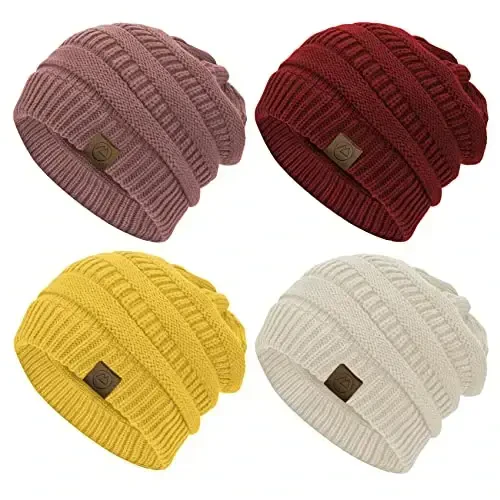 Durio Beanie Hats for Women - Slouchy Beanies Unisex Warm Winter Caps Soft Breathable & Cozy Stretchy Knitted Cuffed Cap - 1