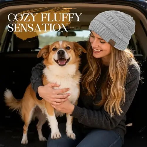 Durio Beanie Hats for Women - Slouchy Beanies Unisex Warm Winter Caps Soft Breathable & Cozy Stretchy Knitted Cuffed Cap - 4