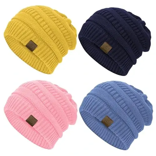 Durio Beanie Hats for Women - Slouchy Beanies Unisex Warm Winter Caps Soft Breathable & Cozy Stretchy Knitted Cuffed Cap 