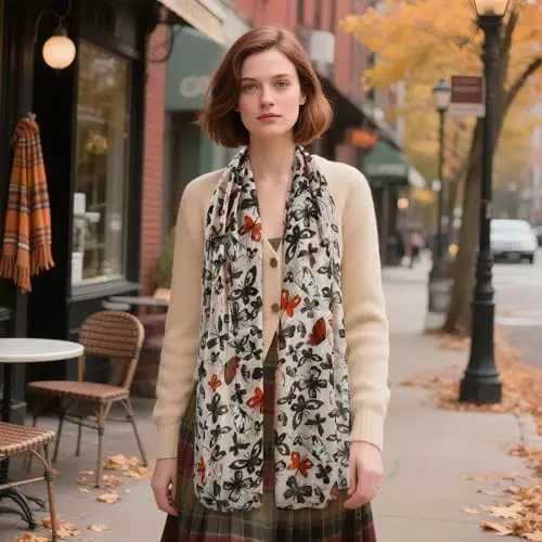 E-Clover Fashion Scarf for Women Lightweight Scarves Shawl Wrap for Spring/Summer Winter - 5