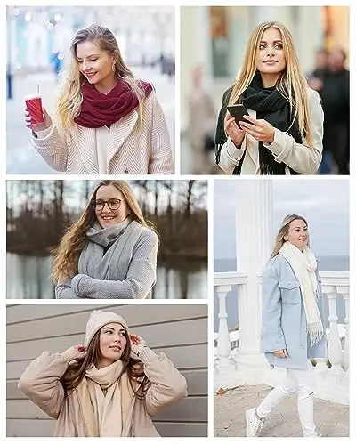 fauson Scarf for Women - Winter Scarf for Women Cold Weather Soft Shawls and Wraps Scarves for Womens - 7