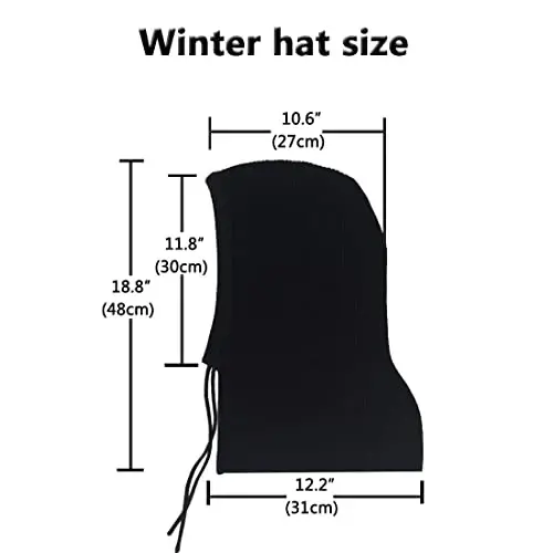 Facecozy Winter Hats for Women, Wool Blend Hooded Scarf Hat for Women Balaclava Knit Skull Cap Beanie Hat Men Neck Gaiters - 5