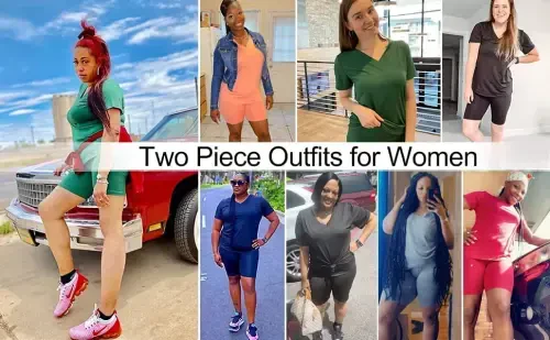 Fantaslook Two Piece Outfits for Women Short Sleeve V Neck Biker Shorts Set Tracksuit- - 4